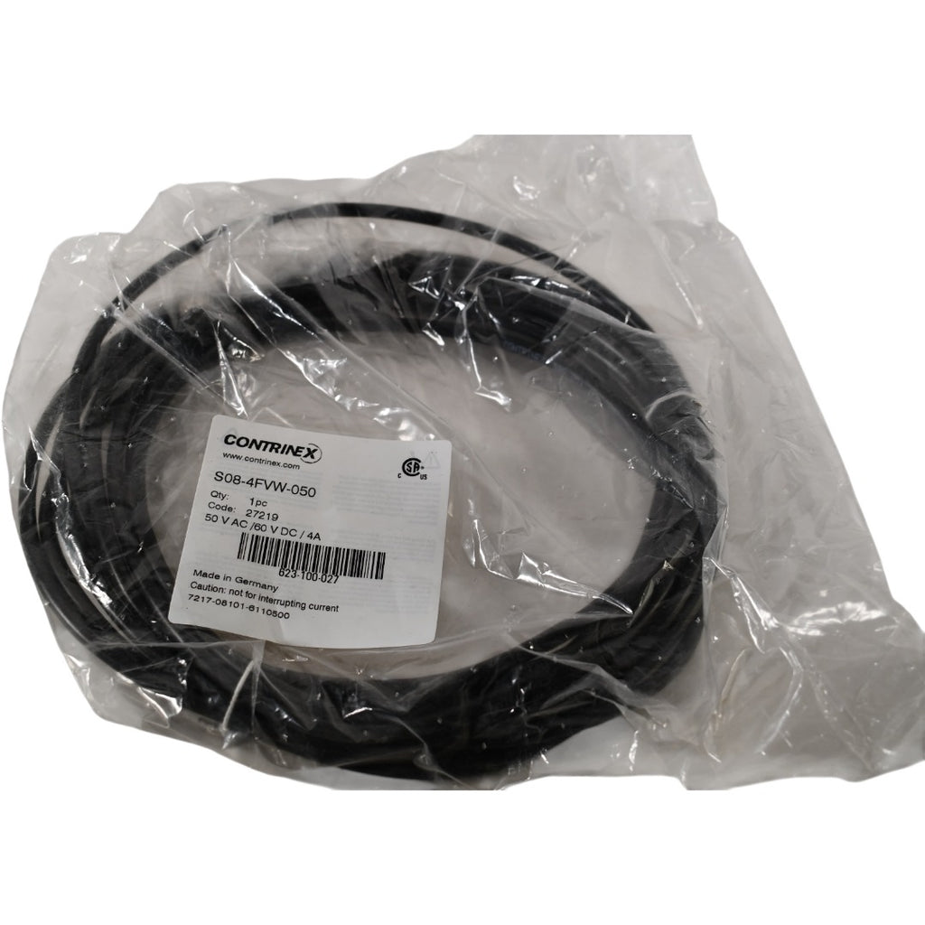 NEW Contrinex S08-4FVW-050 M8 Right Angle Cordset PVC 4-Pin 5m