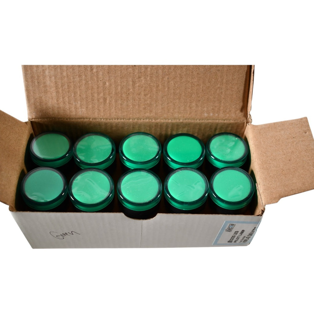 Lot of 10 NEW Kacon KPL-G 12V Green LED Pilot Light 22mm IP65