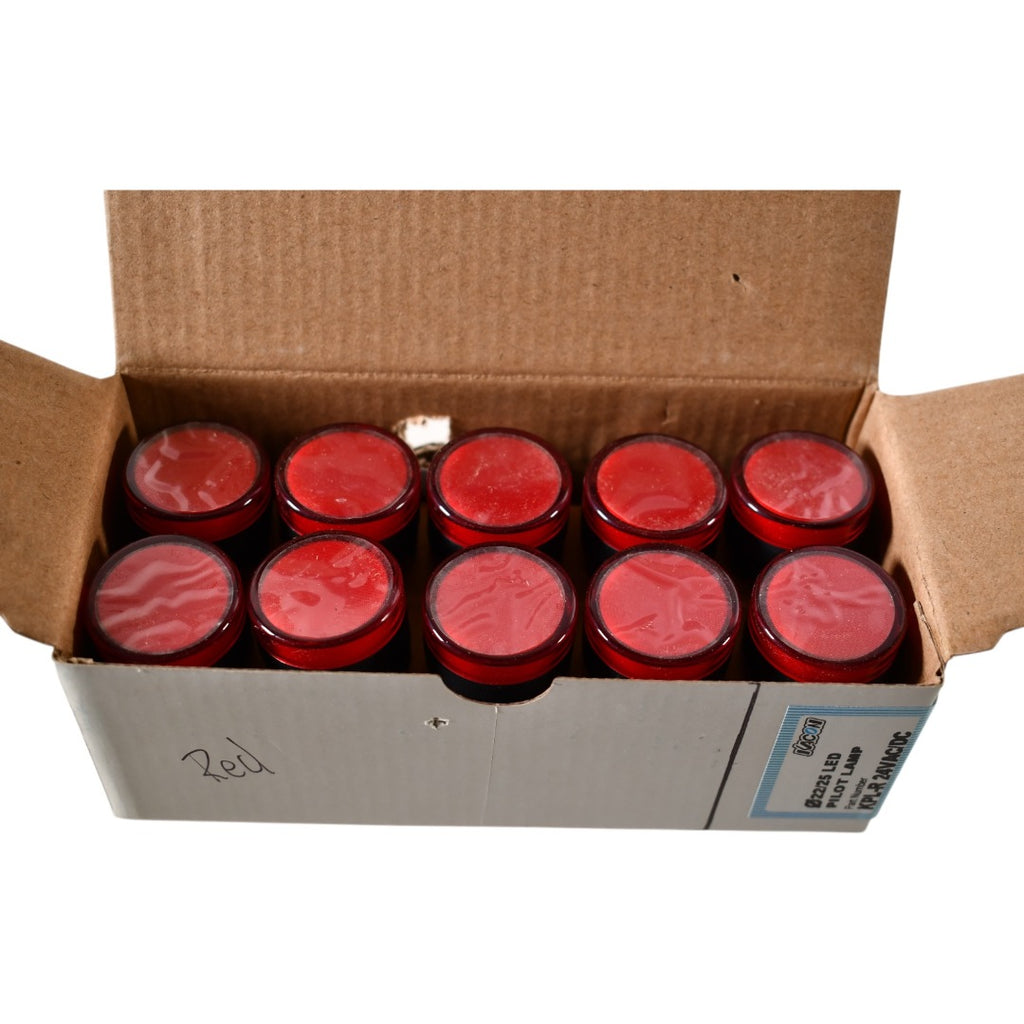 Lot of 10 NEW Kacon KPL-R Red LED Pilot Light 24V AC/DC 22mm IP65