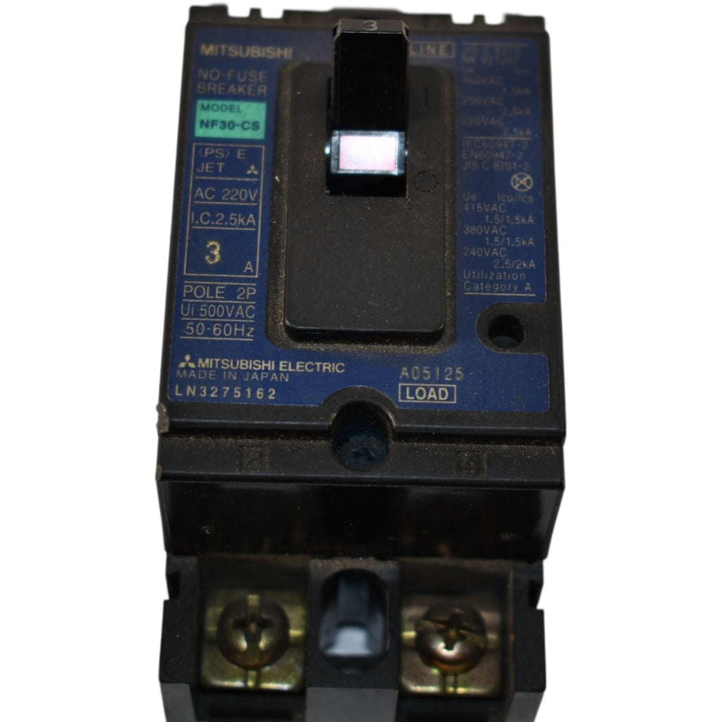 Mitsubishi NF30-CS MCCB 3P 3A 500V Thermal Magnetic Circuit Breaker