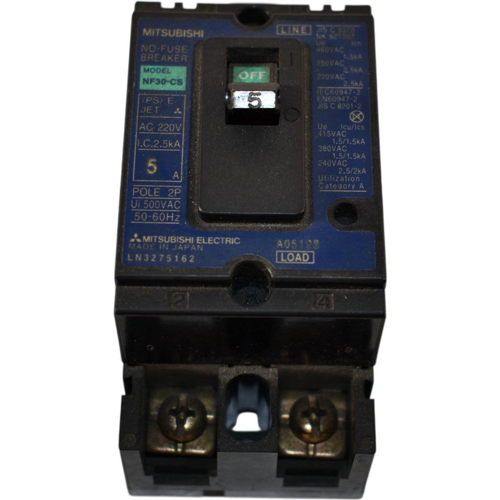 Mitsubishi NF30-CS 5A No-Fuse Circuit Breaker 2 Pole