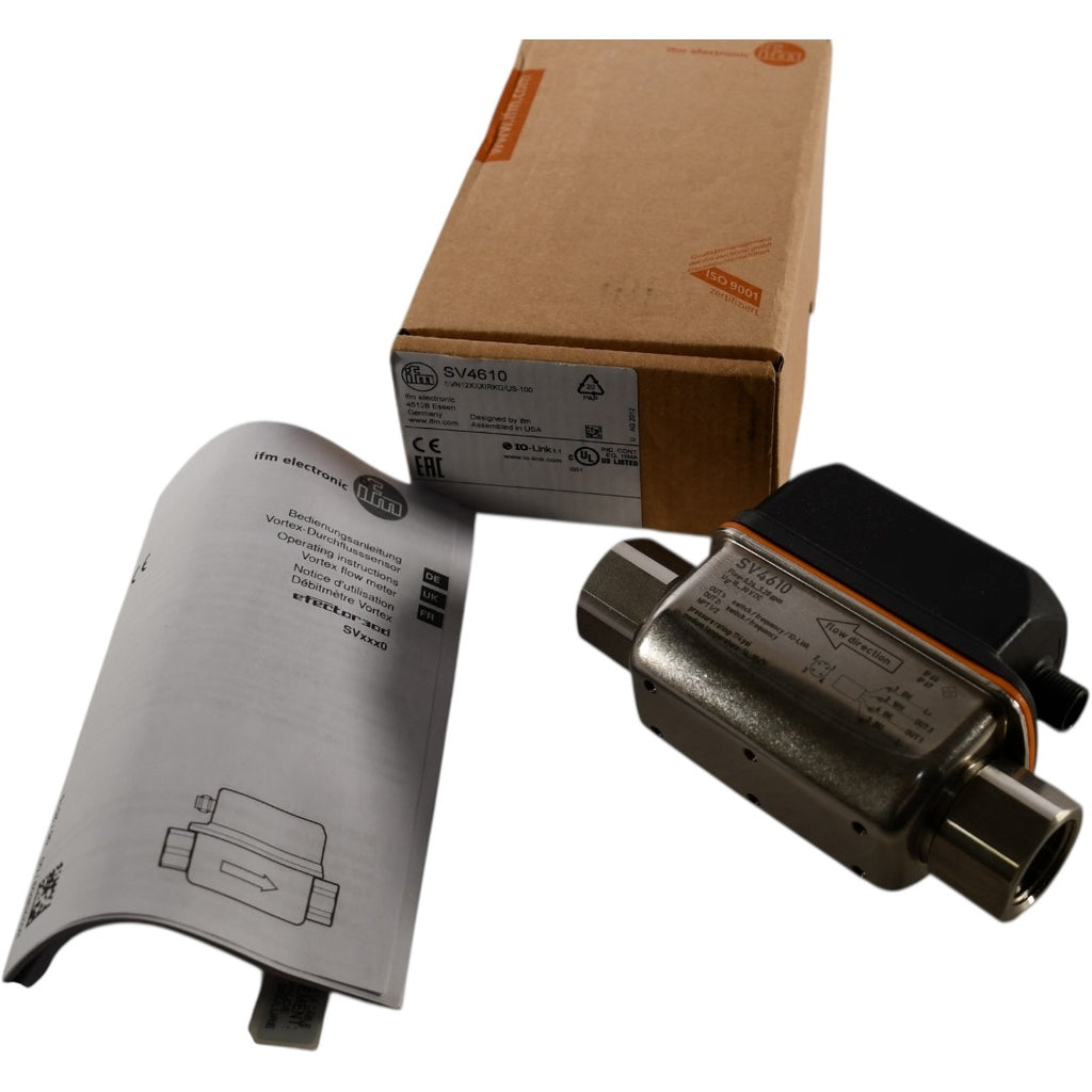 NEW IFM Effector SV4610 Vortex Flowmeter Sensor TFT Display Water 1/2'' NPT SVN12XXXIRKG/US-100