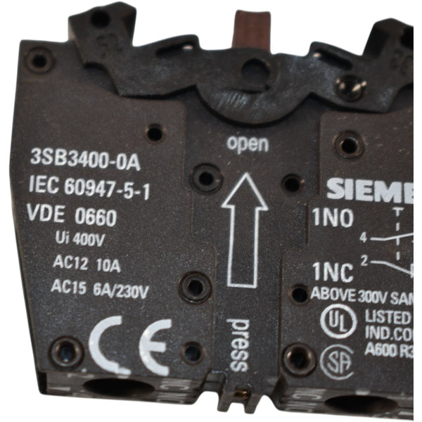 Kontaktelement 3SB3400-0C, 1 Öffner Frontbefestigung Siemens, 1St
