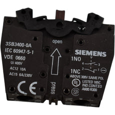 NEW Siemens 3SB3400-0A Contact Block 1NO 1NC 22mm Screw Terminal