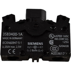 NEW Siemens 3SB3400-1A Lamp Holder BA9S Screw Terminal Actuator Component