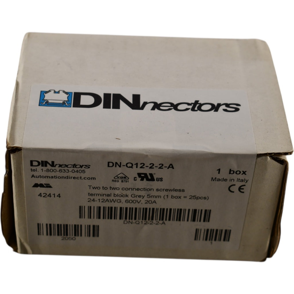 NEW 25x DINnectors DN-Q12-2-2-A Screwless Terminal Block 24-12AWG