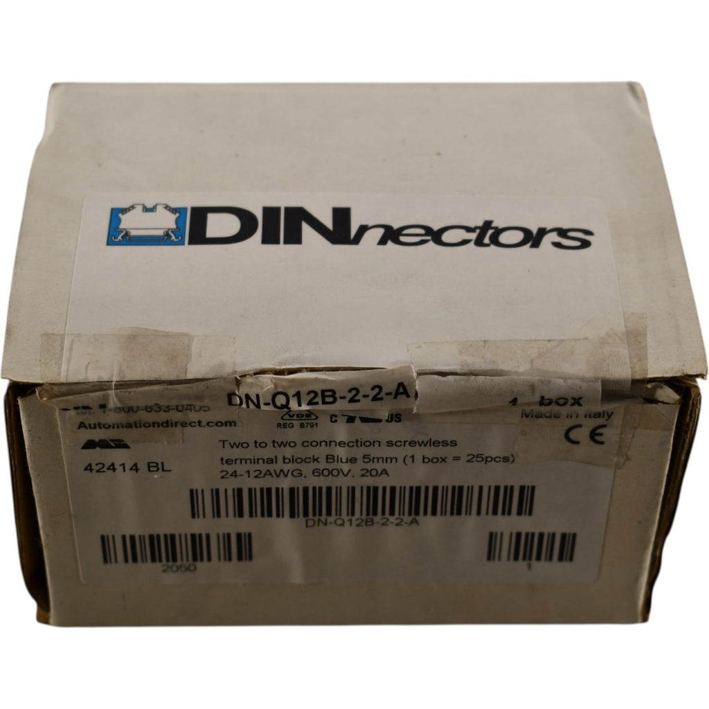 NEW 25x DINnectors DN-Q12B-2-2-A Screwless Terminal Blocks 24-12AWG Blue