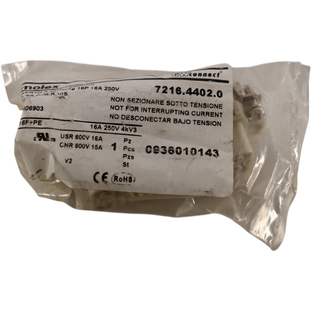 NEW Molex 7216.4402.0 GWconnect 16A Female Screw Terminal Insert 16 Pole
