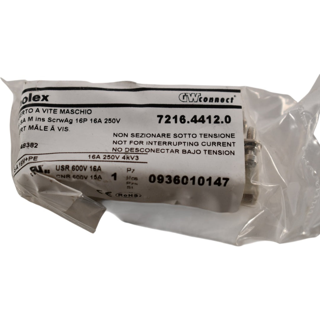 NEW Molex 7216.4412.0 GWconnect Male Screw Terminal Insert 16P