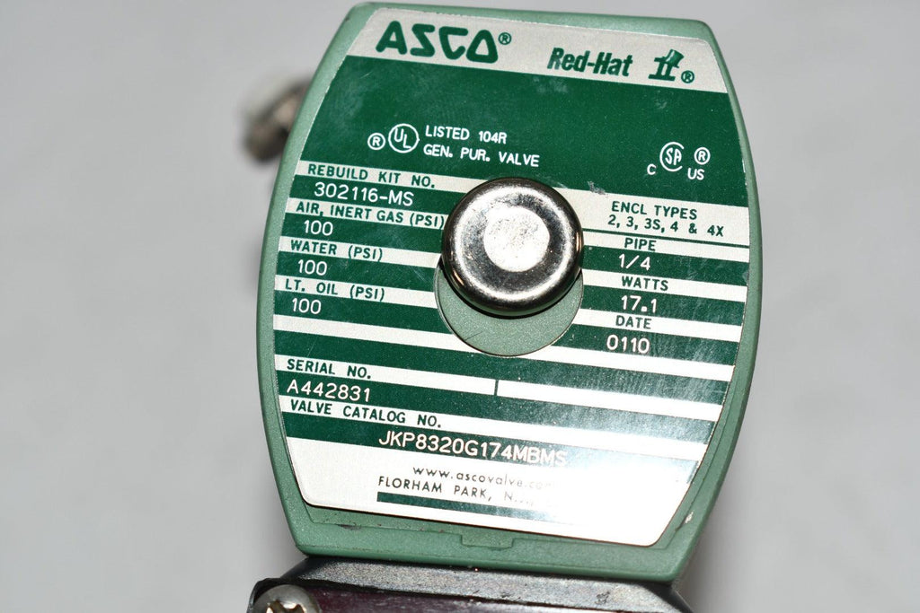 ASCO JKP8320G174MBMS Solenoid Valve 120/60 Coil 17.1W 1/4''