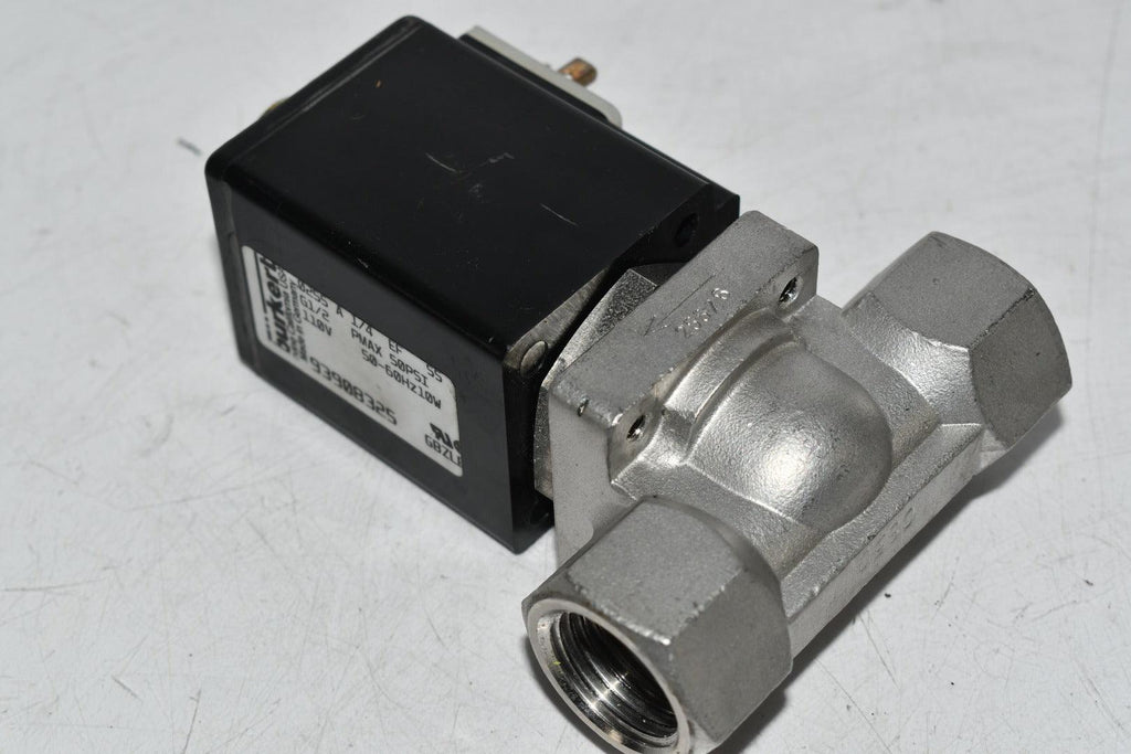 Burkert 0255 A 1/4 EF 93908325 Pneumatic Solenoid Valve 110V 50 PSI