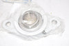 NEW AMI MUCNFL207W 35MM STAINLESS SET SCREW WHITE 2-BOLT FLANGE BEARING