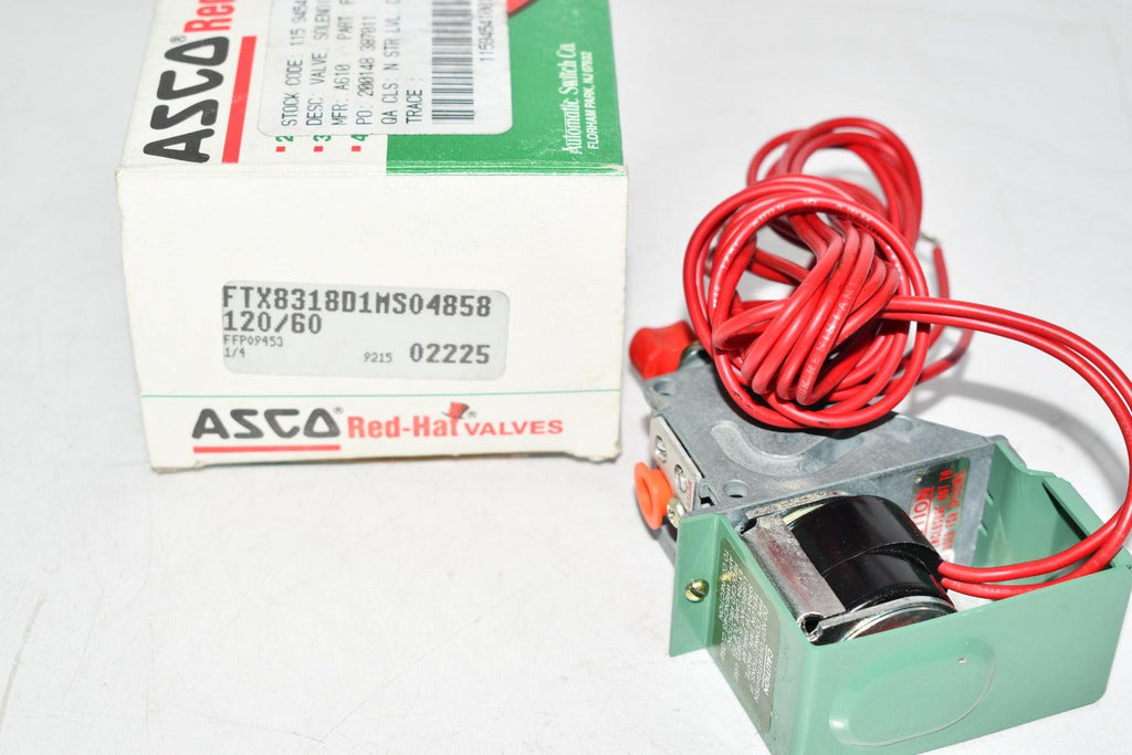 NEW Asco FTX8318D1MS04858 Red-hat Solenoid Valve 120v-ac 1/4in Npt