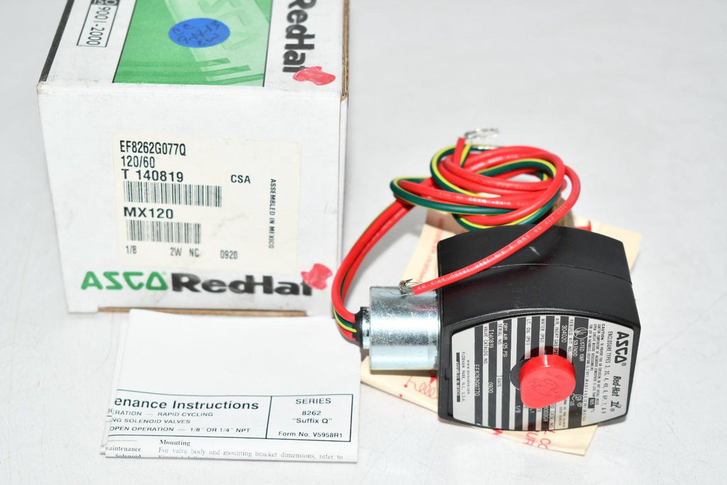 NEW Asco Red Hat EF8262G077Q Solenoid Valve 1/8 2W NC 120/60 110/50