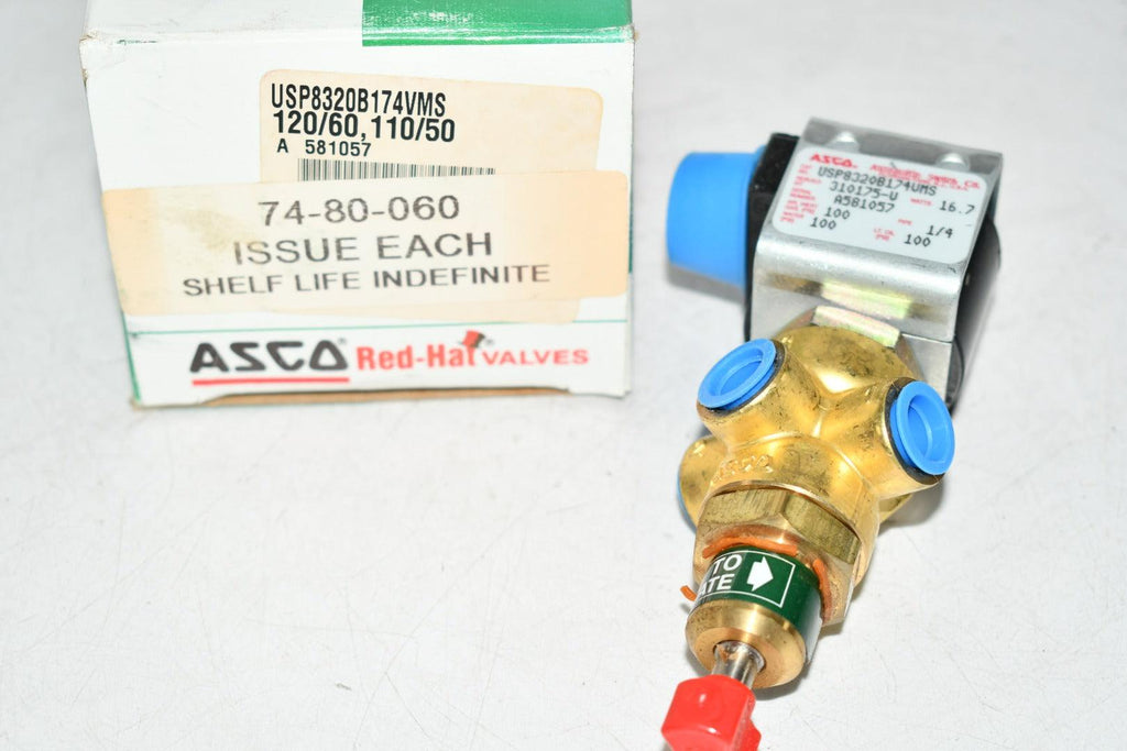 NEW Asco USP8320B174VMS Red-hat Solenoid Valve 120/60 1/4'' 110V