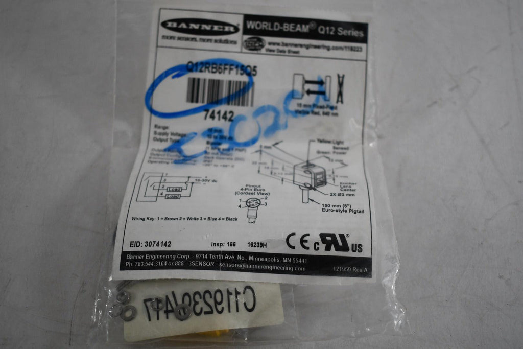 NEW Banner Engineering Q12RB6FF15Q5 Photoelectric Sensors WORLD-BEAM Q12 Series