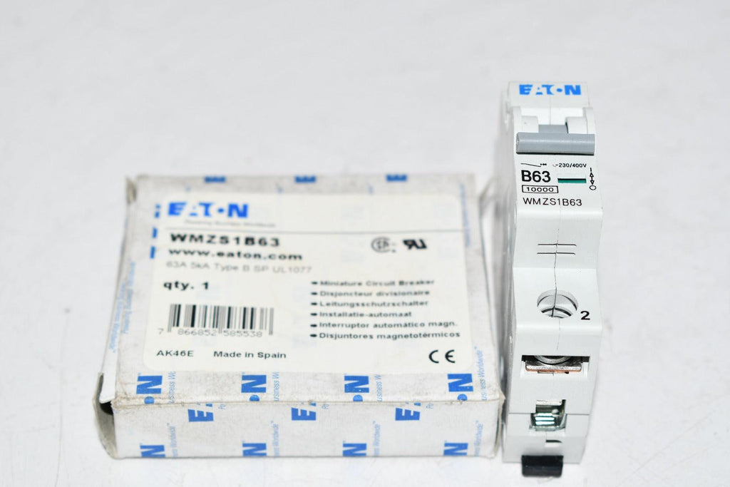 NEW Eaton Circuit Breaker WMZS1B63 supplementary protector, WMZ series, 63A, 277 VAC / 48 VDC