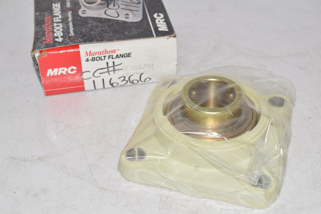NEW Marathon MRC C4F108ZM 4-Bolt Flange Pillow Block Bearing Wash Down