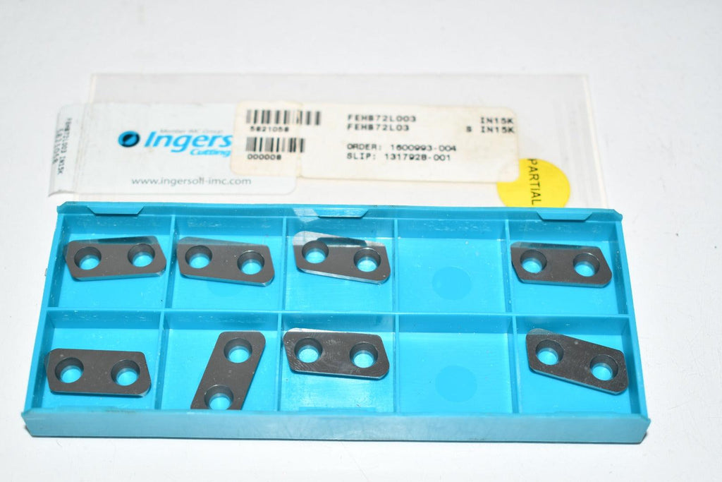 8 NEW Ingersoll FEHB72L003 Grade IN15K Carbide Insert Indexable