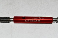 Accu-Gage 7/16-20 UNF-2B Thread Plug Gage Go No Go go pd .4050 No Go PD .4104