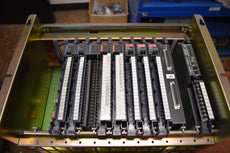 ALLEN-BRADLEY 1771-A3B SERIES B 12-SLOT I/O CHASSIS 10 Modules