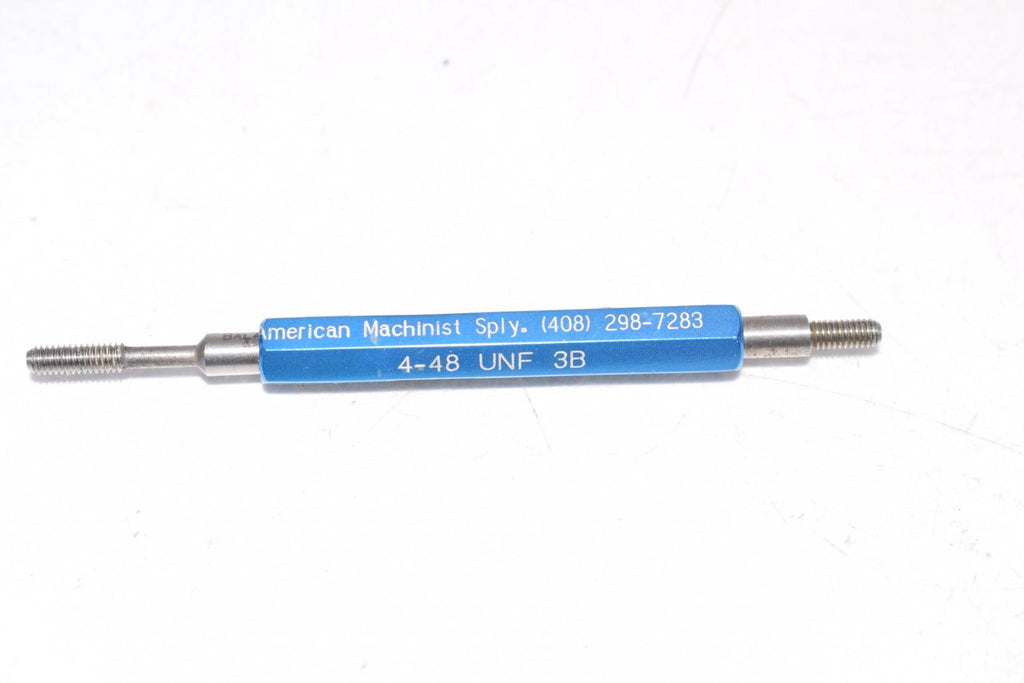 American Machinist 4-48 UNF 3B Thread Plug Gage Assembly GO .0985 x NOGO .1008