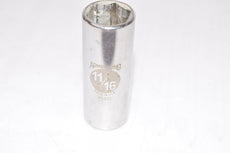Armstrong 11-222 Deep Length Socket, 3/8 in Square Drive, 11/16 in, 6 Points