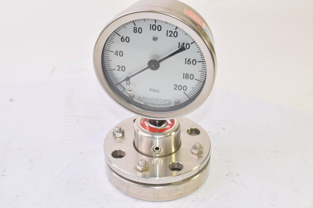 Ashcroft 0-200 PSIG Pressure Gauge W/ 1-1/2'' 150 CARP 20 Flange