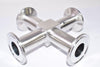 ASME BPE, 7/8'', Stainless Steel Cross, Sanitary Fitting, HG, SFF4, AAE0D, A26556A, B19331