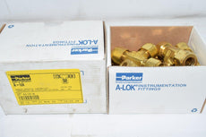 Box of 10 NEW Parker 8ET8-B A-lok union tee, brass, 1/2'' double ferrule tube fitting all ends