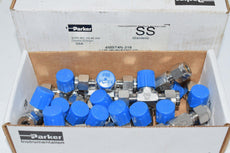 Box of 15 NEW Parker 4MBT4N-316 A-lok male branch tee, 316SS, 1/4'' double ferrule tube fitting