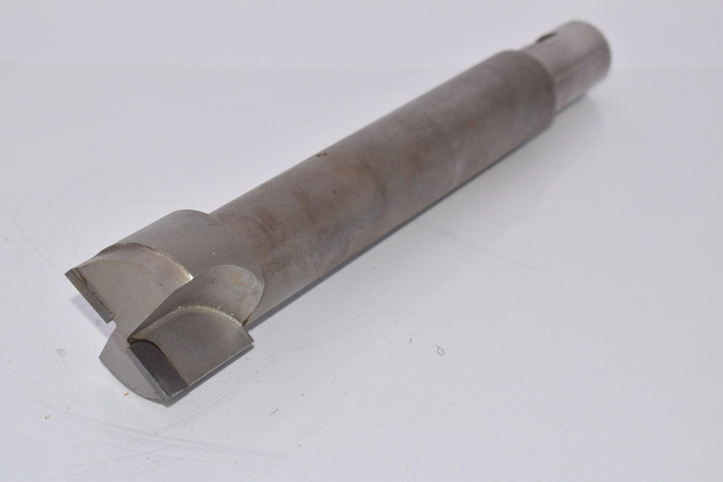 Carbide Tipped 2 Flute Milling Cutter, Tapered Shank 12-1/4'' OAL x 2-1/8'' Cut Dia x 1-1/4'' Shank