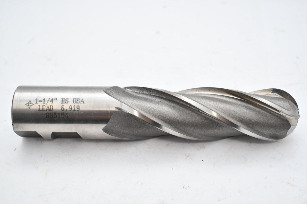 Cleveland 805154 1-1/4'' HSS USA 4FL End Mill 6-1/2'' OAL