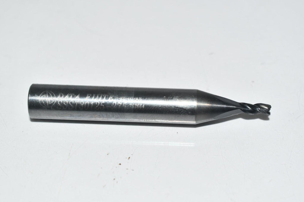 Data Flute 1/8'' 3 Flute Carbide End Mill 3/8'' Shank SSST30125-375