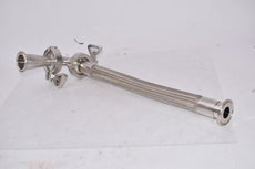 Flow Components Braided Sanitary Hose Fitting Assembly Stainless 19'' OAL FC1-46923