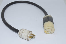 Hubbell Bryant 231A 20A 125V 5-15 15A 32'' Plug & Receptacle Power Cable Pigtail