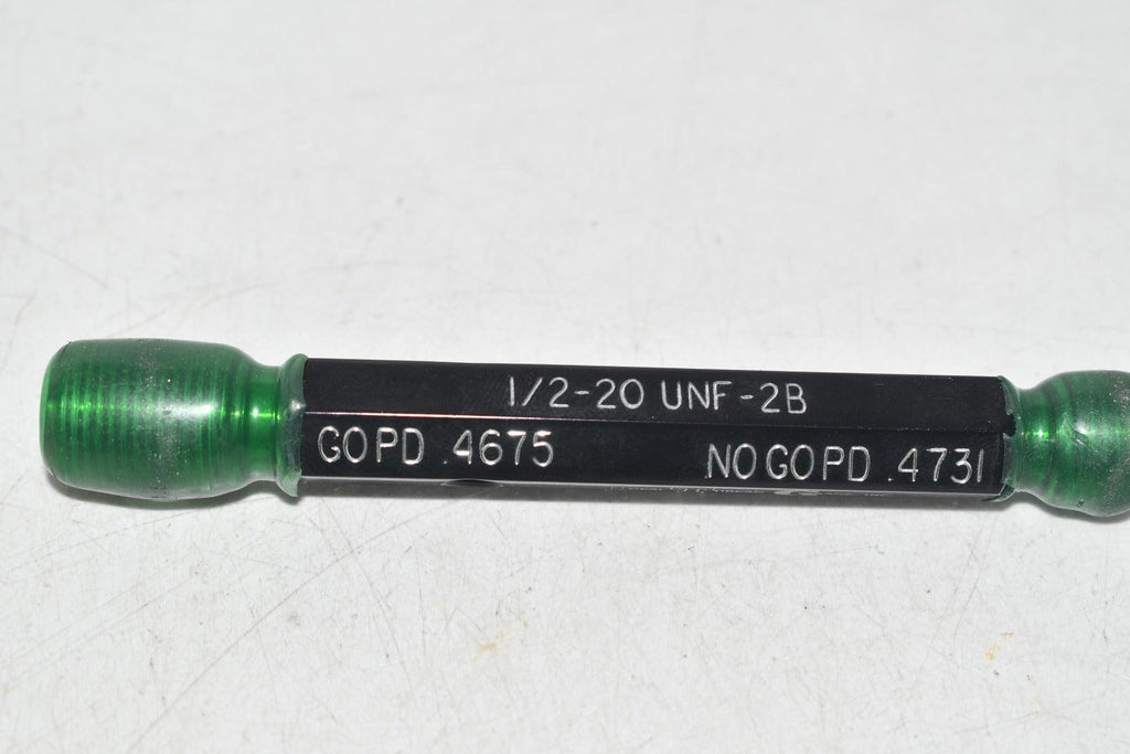 Ideal Thread Gage 1/2-20 UNF-2B Thread Plug Gage GO/NO Go .4675 No Go .4731