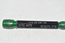 Ideal Thread Gage 1/2-20 UNF-2B Thread Plug Gage GO/NO Go .4675 No Go .4731