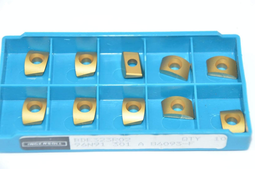 Lot of 10 Ingersoll BDE323R02 Carbide Inserts, Grade 301 A, 96N91