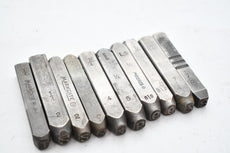 Lot of 10 MarkRite & Others 1/4'' Number Punches 0-9 Punch