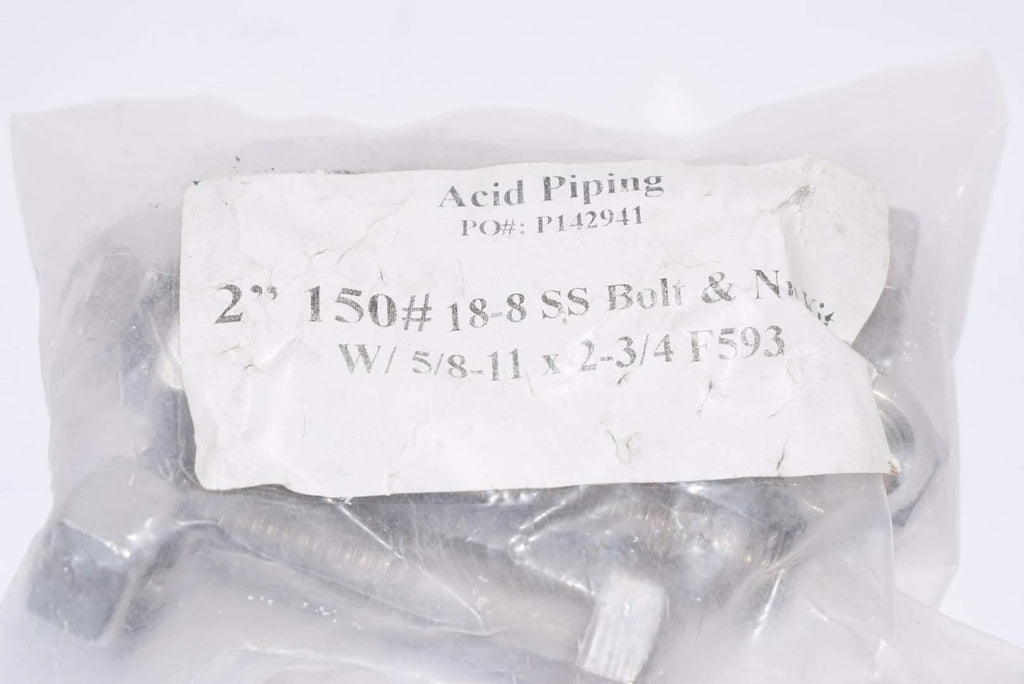 Lot of 10 NEW Acid Piping 2'' 150'' 18-8 Stainless Steel Bolt & Nut Kit