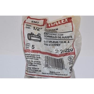 Lot of 10 NEW HALEX 21220, 1/2'' ZINC SET SCREW COUPLING