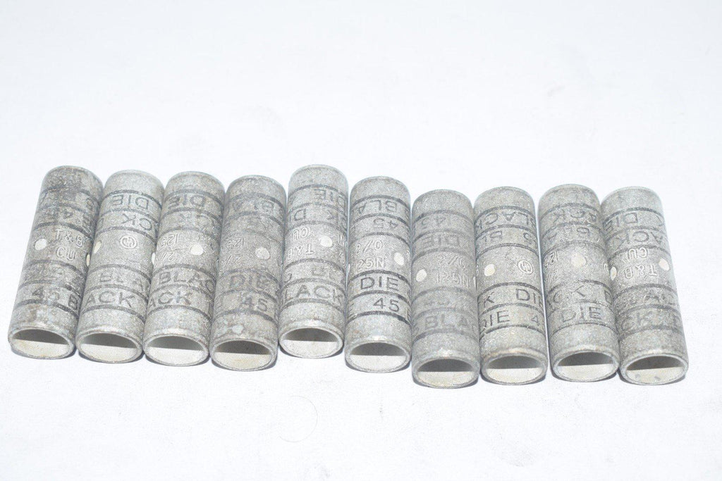 LOT OF 10 NEW THOMAS & BETTS Black 45 Die 2WAY SPLICE CONNECTOR