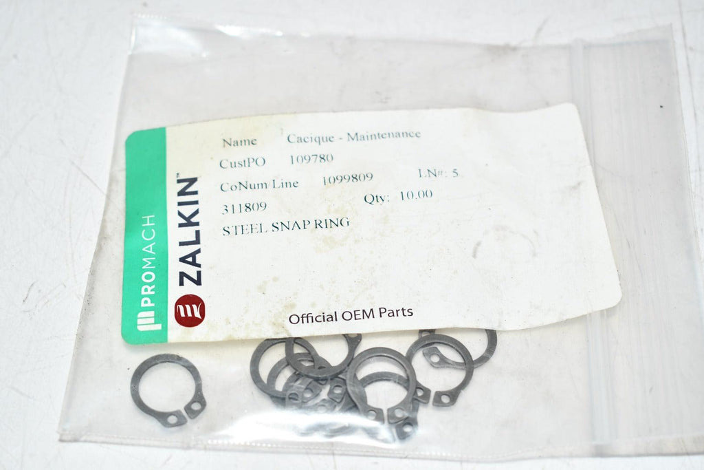 Lot of 10 NEW Zalkin 311809 Steel Snap Ring