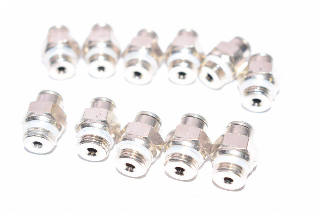 Lot of 11 Metal Male Connector Fittings Pneumatic 3/8''