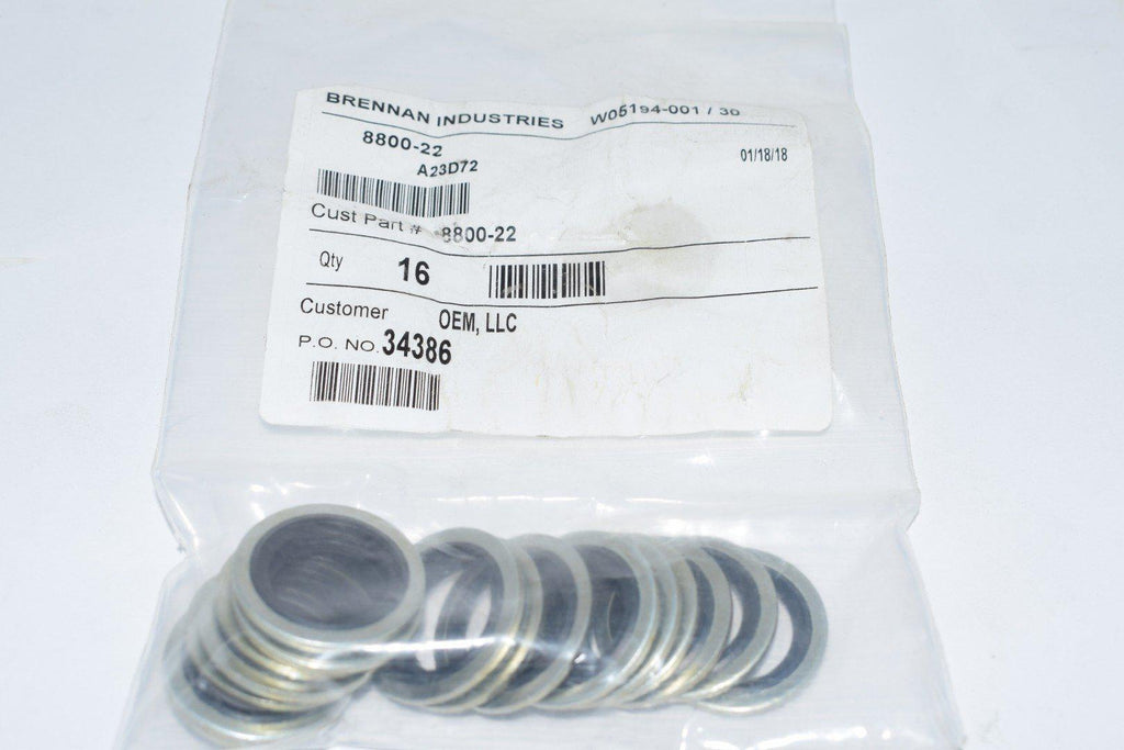 Lot of 16 NEW Brennan 8800-22 BONDED SEAL-METRIC