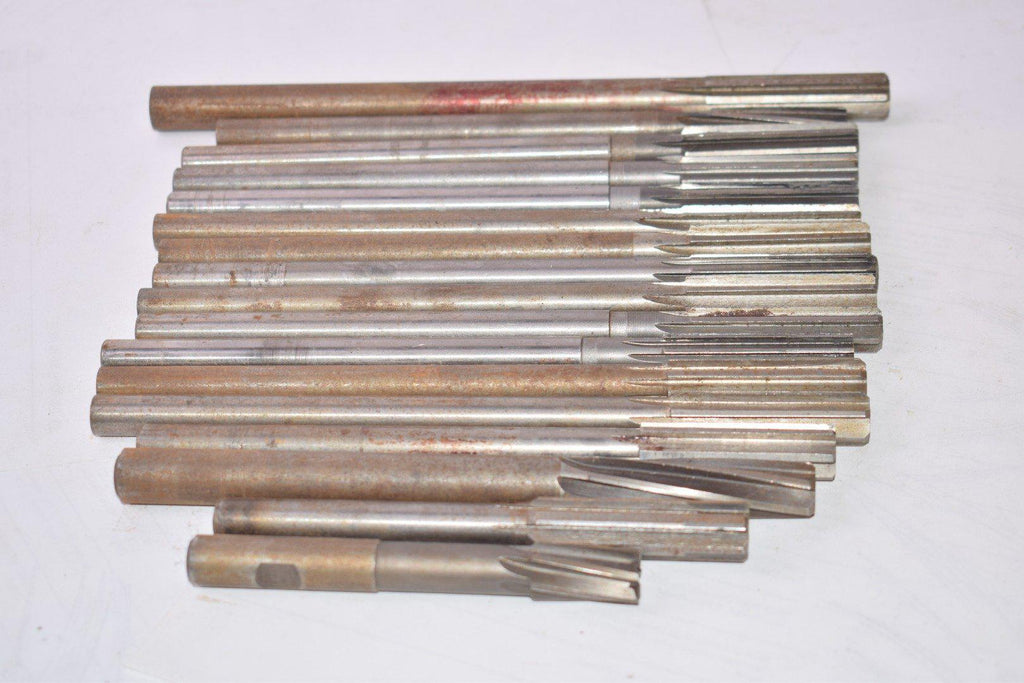 Lot of 17 HSS Reamers, Extension Reamers Chucking Reamers Mixed Sizes