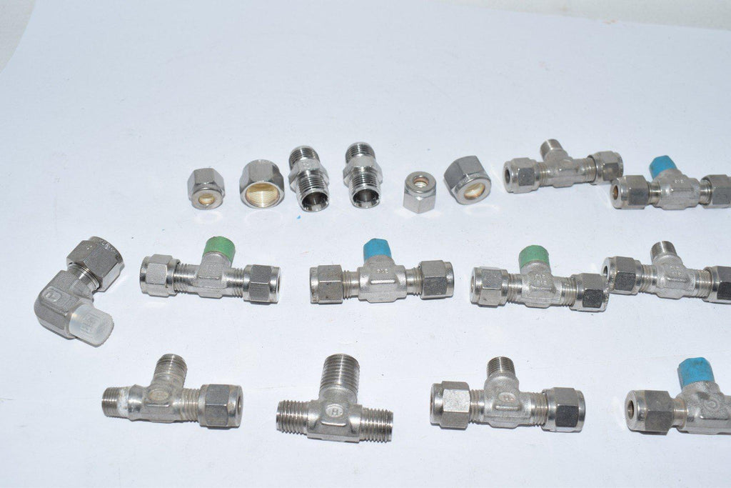 Lot of 17 NEW & Used Parker Hoke Fittings Tee Threaded