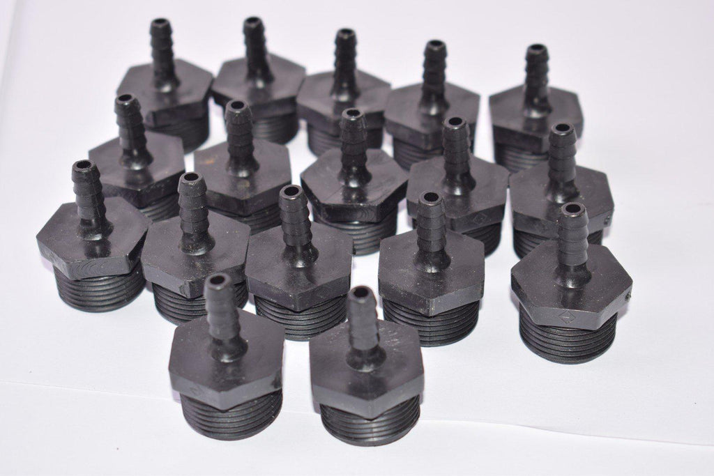 Lot of 17 NEW Hose Barb Pneumatic Fittings, 1'' Thread