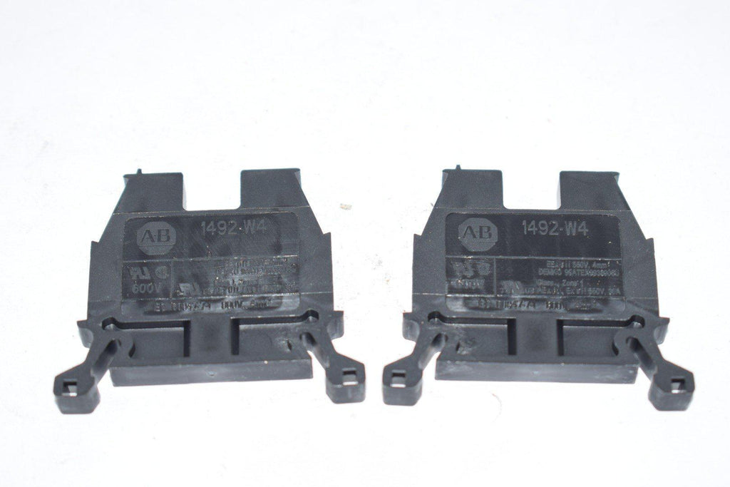 Lot of 2 Allen-Bradley 1492-W4 Terminal Block 600V Black